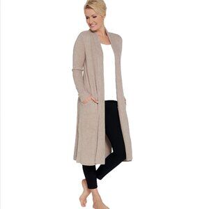 Barefoot Dreams CozyChic Lite Catalina Long Cardigan Beige SZ 2X Lagenlook Cozy